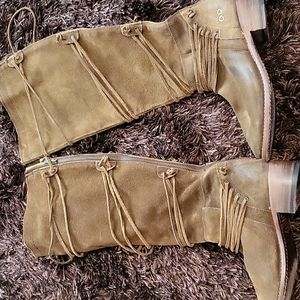 Bench made leather boots